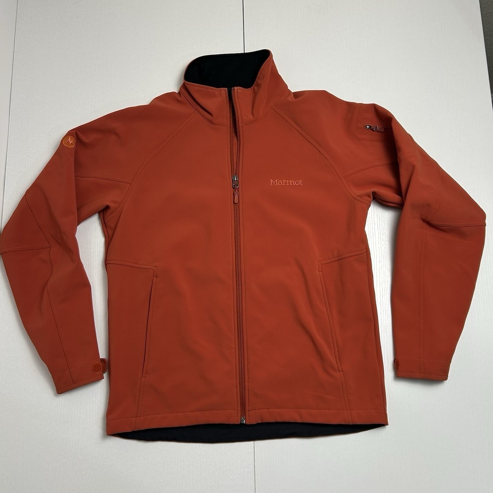 Marmot Gravity Soft Shell Jacket Men Large Red Full Zip Long Sleeve Zip Pocket